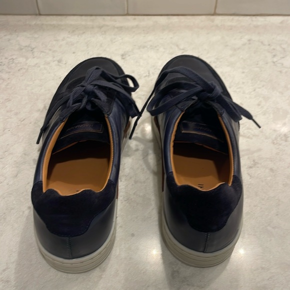 Magnanni Shoes, Black Leather and Suede Sneakers, size 9 - Picture 4 of 9